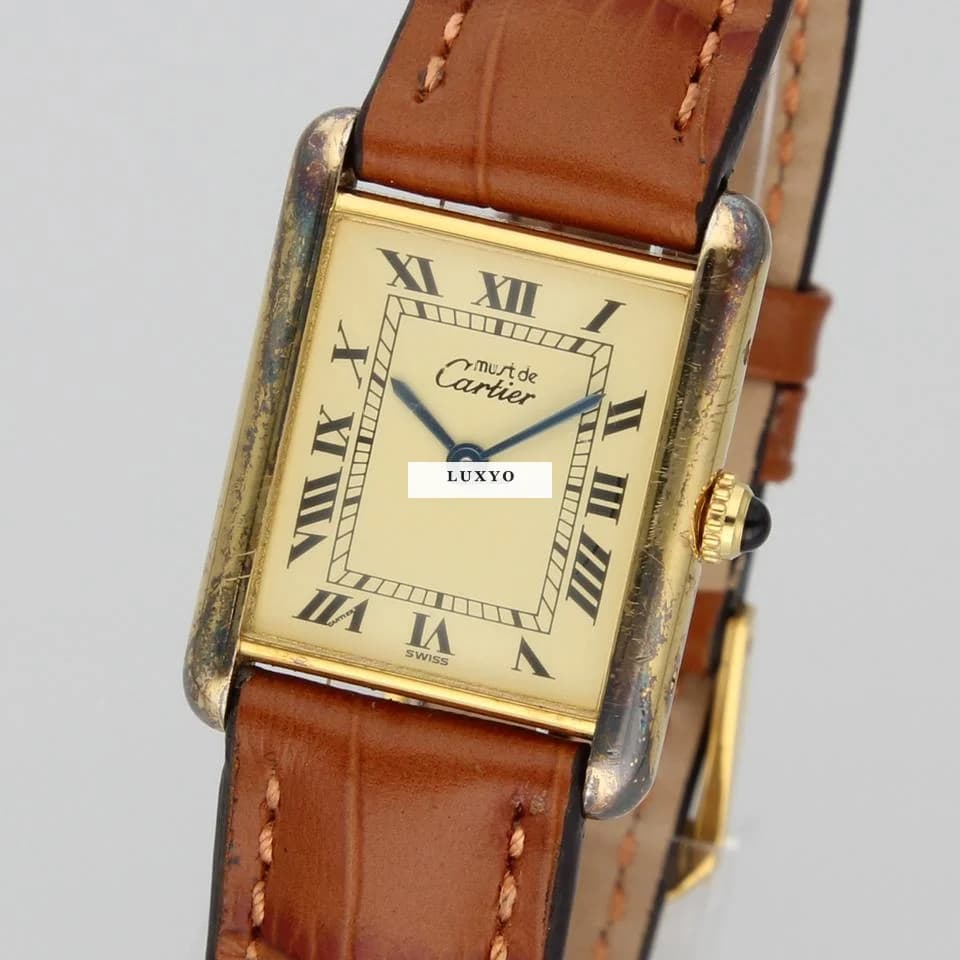 Cartier Tank Vermeil Full Set 1996! New Strap! RARE Patina! - Image 1