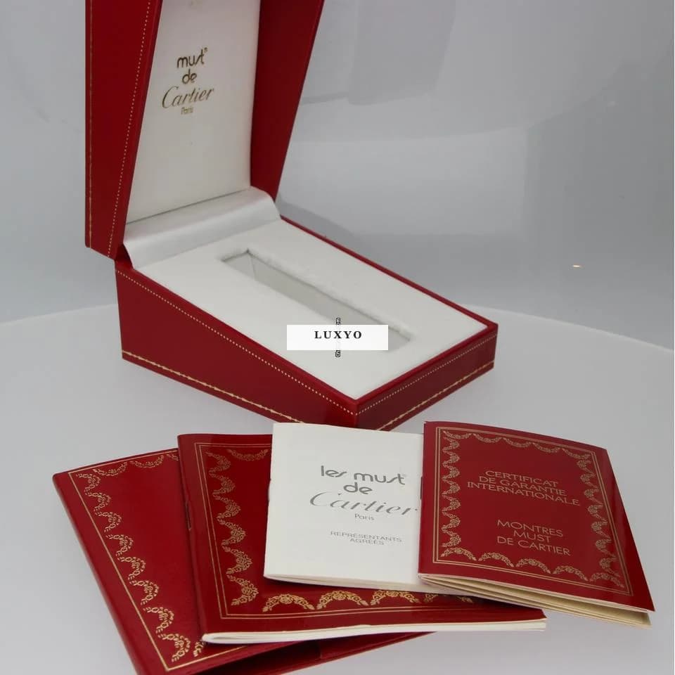 Cartier Tank Vermeil Full Set 1996! New Strap! RARE Patina! - Thumbnail 13