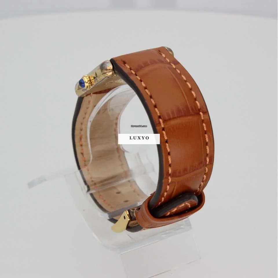 Cartier Tank Vermeil Full Set 1996! New Strap! RARE Patina! - Thumbnail 10