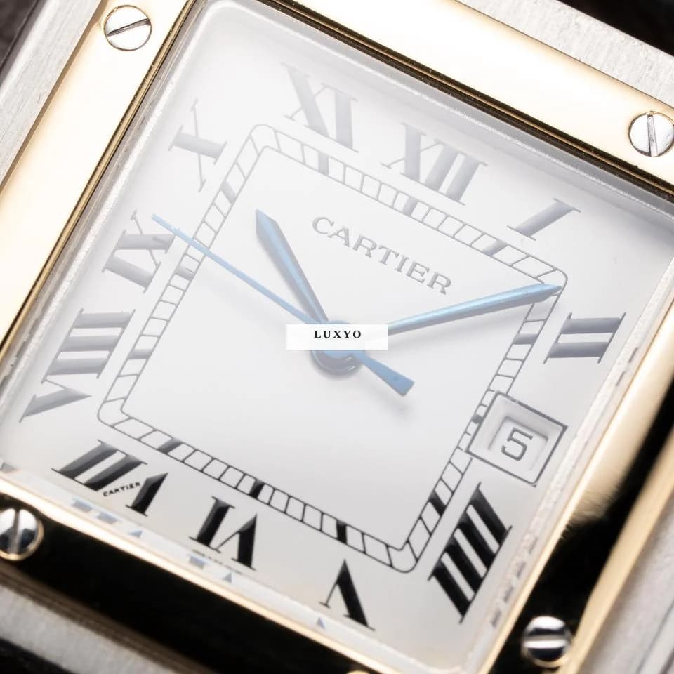 Cartier Santos Carrée Automatic Gold/Steel GM LM Ref. 2961 from 1980s Santos Carrée Automatic Gold/Steel GM LM Ref. 2961 from 80s - Thumbnail 4