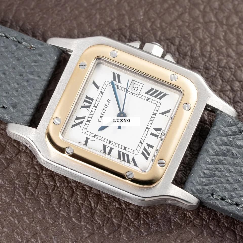 Cartier Santos Carrée Automatic Gold/Steel GM LM Ref. 2961 from 1980s Santos Carrée Automatic Gold/Steel GM LM Ref. 2961 from 80s - Thumbnail 5