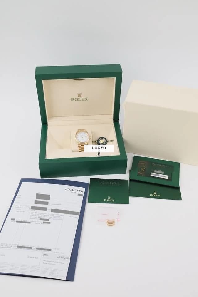 Rolex Day-Date 36  128238 Original Papiere + Box LC 100 First Buyer´s Invoice 2024 White Stick Dial - Thumbnail 12