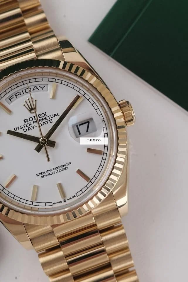 Rolex Day-Date 36  128238 Original Papiere + Box LC 100 First Buyer´s Invoice 2024 White Stick Dial - Thumbnail 4