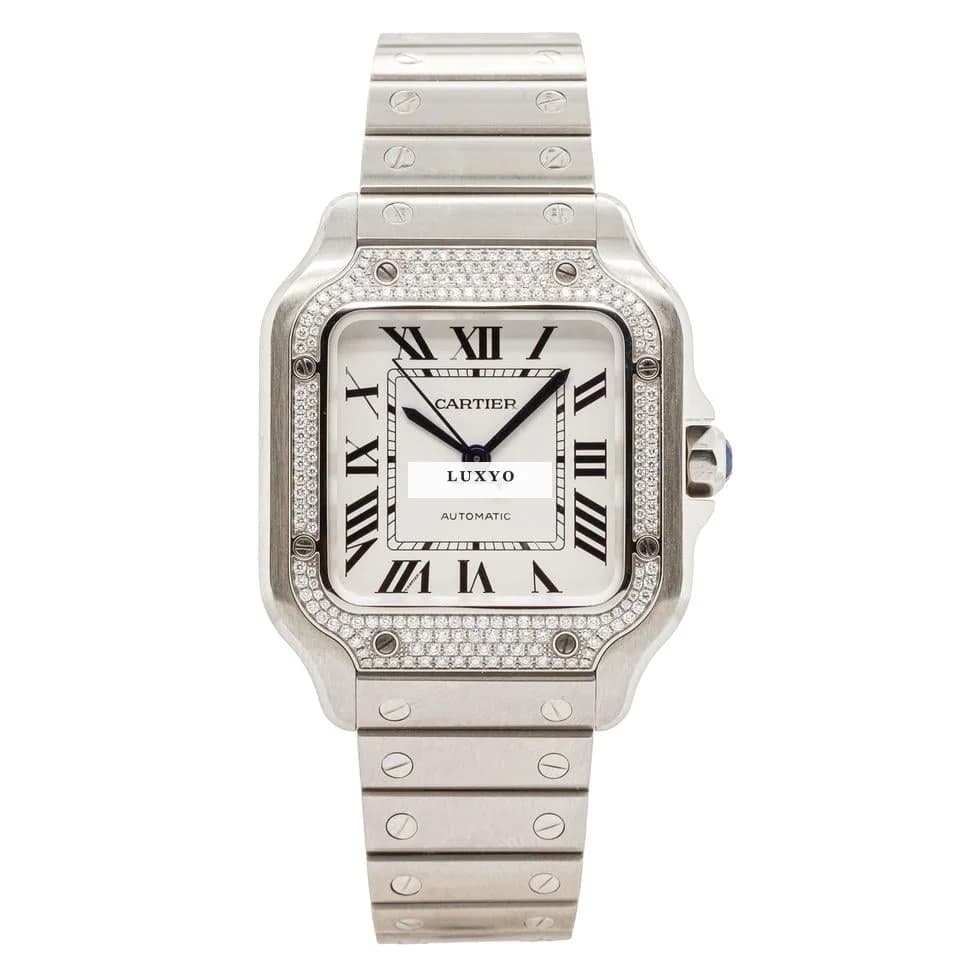 Cartier Santos 35,1 x 42 W4SA0005 Medium Diamonds 09/25 - Image 1