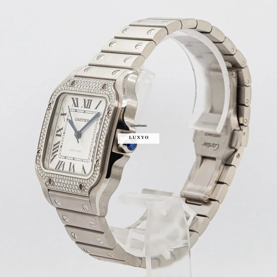 Cartier Santos 35,1 x 42 W4SA0005 Medium Diamonds 09/25 - Thumbnail 3
