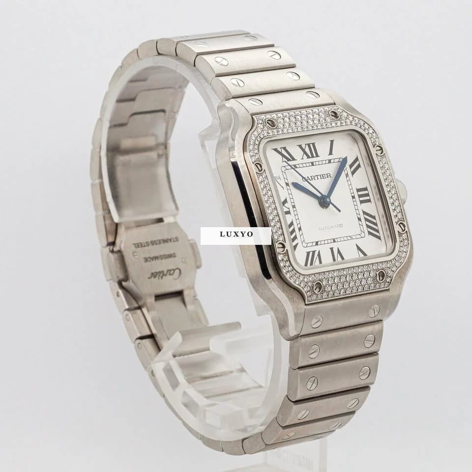 Cartier Santos 35,1 x 42 W4SA0005 Medium Diamonds 09/25 - Thumbnail 4