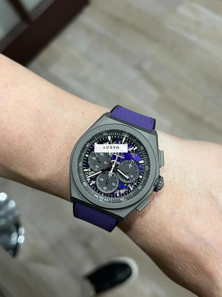 Zenith Defy El Primero 21 Ultraviolet Ref: 97.9001.9004/80.R922 44mm Automatic Chronograph Titanium Original Box - Thumbnail 3
