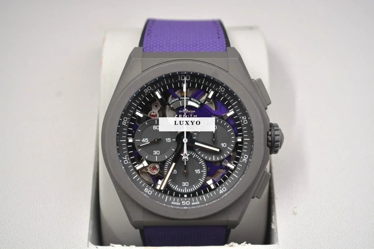 Zenith Defy El Primero 21 Ultraviolet Ref: 97.9001.9004/80.R922 44mm Automatic Chronograph Titanium Original Box - Thumbnail 4