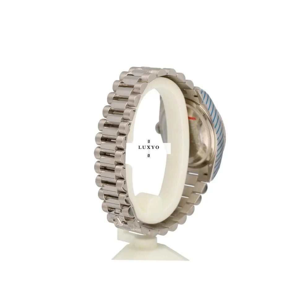 Rolex Day-Date 36 NEW ROLEX SERVICE - 2021 B+P | white gold silver / grey President - Thumbnail 7