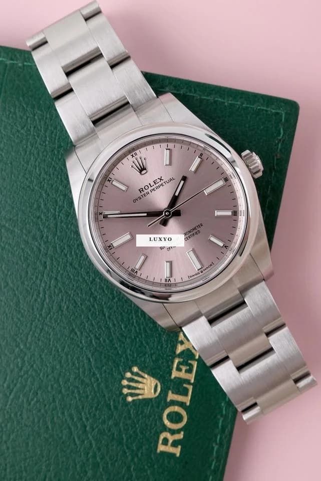 Rolex Oyster Perpetual 34 124200 Original Papiere + Box Pink Dial Austrian First Buyer´s Invoice 12/2021 - Image 1