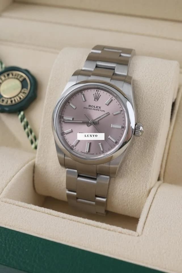Rolex Oyster Perpetual 34 124200 Original Papiere + Box Pink Dial Austrian First Buyer´s Invoice 12/2021 - Thumbnail 3