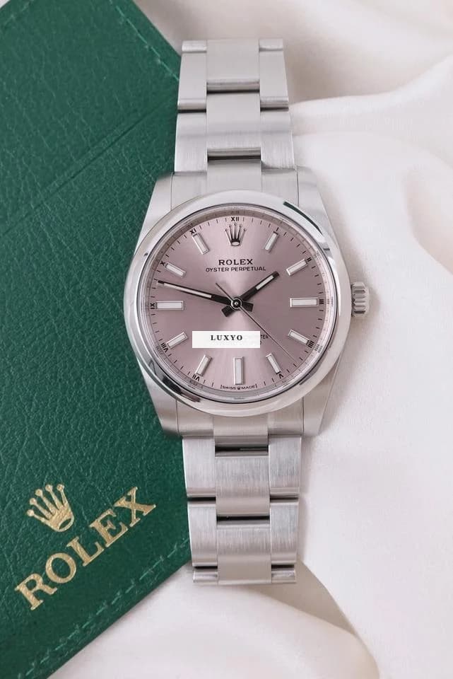 Rolex Oyster Perpetual 34 124200 Original Papiere + Box Pink Dial Austrian First Buyer´s Invoice 12/2021 - Thumbnail 4