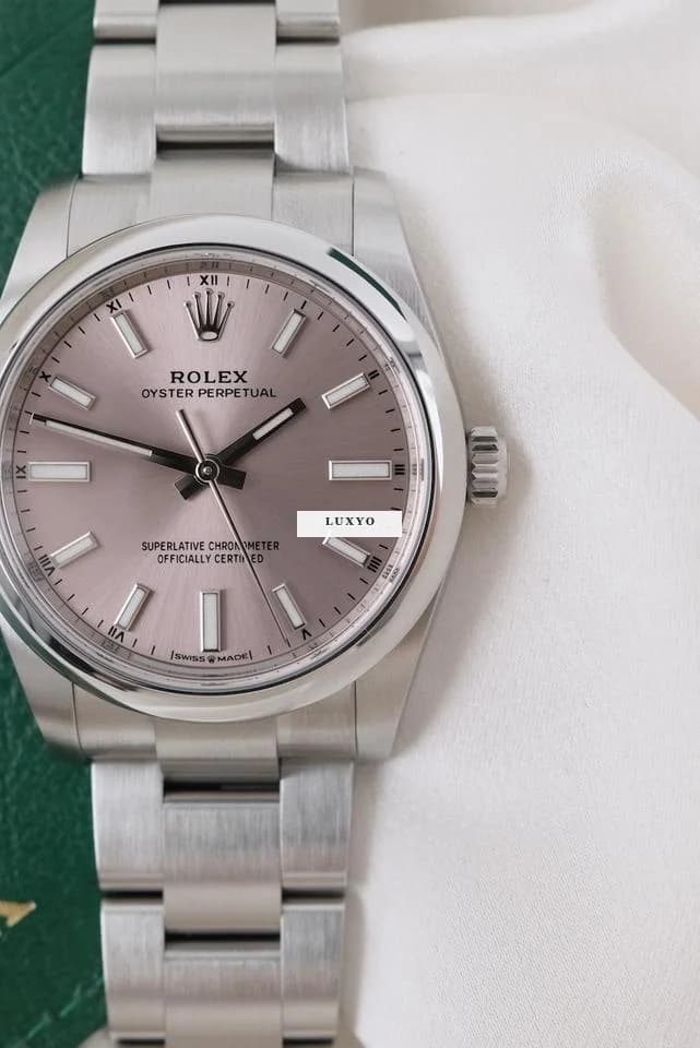 Rolex Oyster Perpetual 34 124200 Original Papiere + Box Pink Dial Austrian First Buyer´s Invoice 12/2021 - Thumbnail 5
