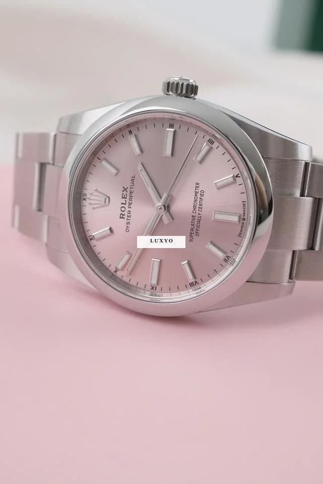 Rolex Oyster Perpetual 34 124200 Original Papiere + Box Pink Dial Austrian First Buyer´s Invoice 12/2021 - Thumbnail 6