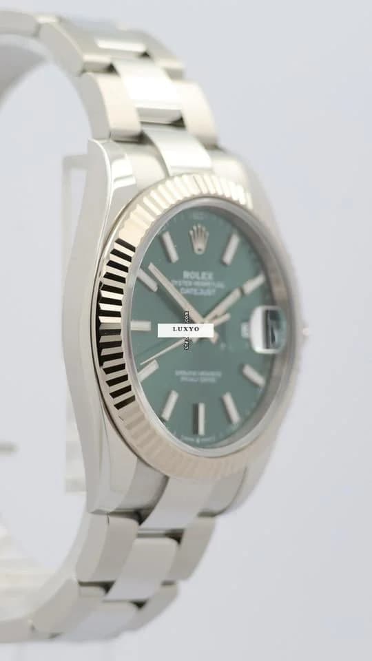 Rolex Datejust 41mm Automatik Herrenuhr "Mintgrün" 126334 Original Papiere + Box - Thumbnail 3