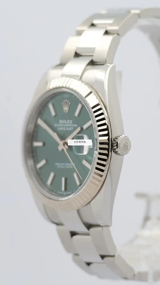 Rolex Datejust 41mm Automatik Herrenuhr "Mintgrün" 126334 Original Papiere + Box - Thumbnail 8
