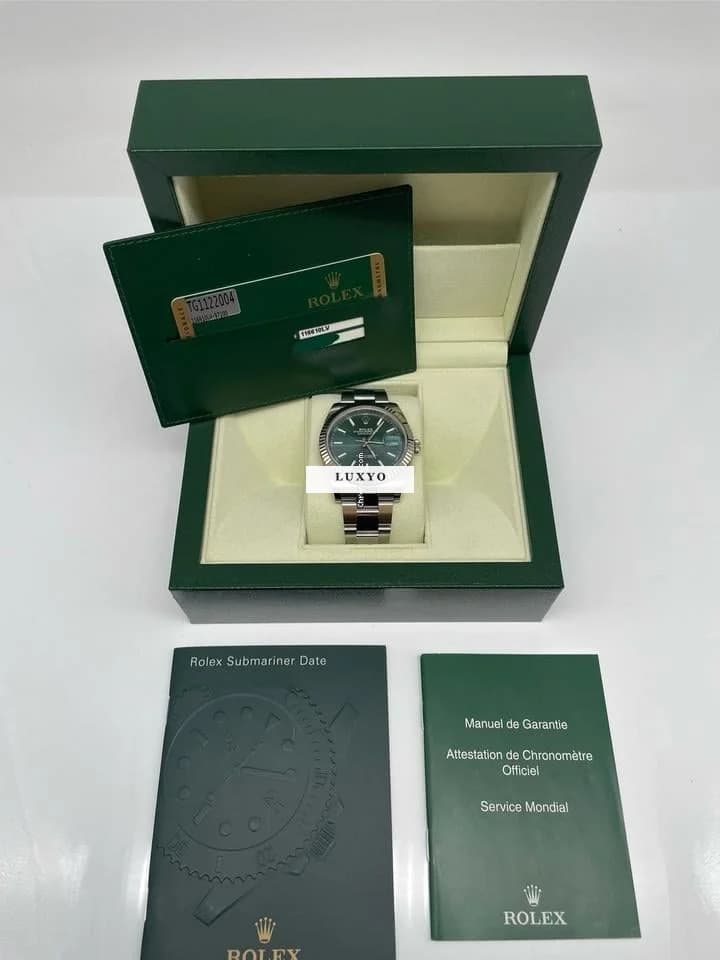 Rolex Datejust 41mm Automatik Herrenuhr "Mintgrün" 126334 Original Papiere + Box - Thumbnail 10