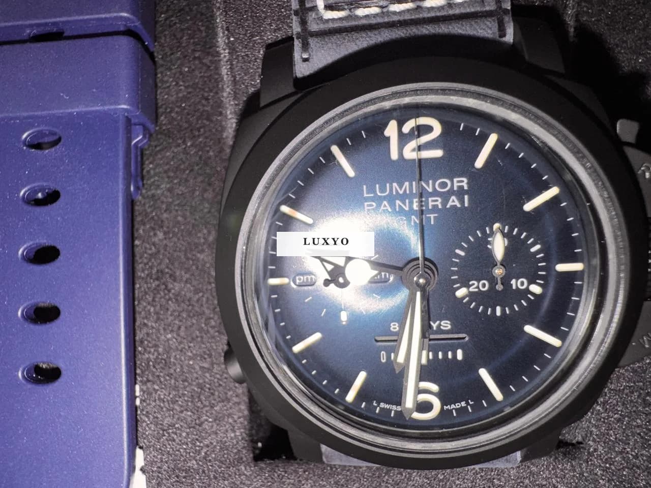 Panerai Luminor Blue A Note 8 Gmt Full Set, Special Edition mit viel Zubehör & Extra Bändern - Thumbnail 8