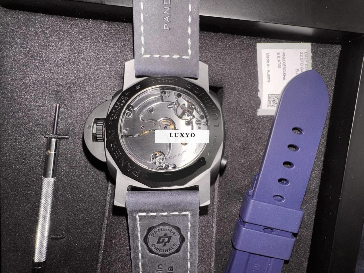 Panerai Luminor Blue A Note 8 Gmt Full Set, Special Edition mit viel Zubehör & Extra Bändern - Thumbnail 10