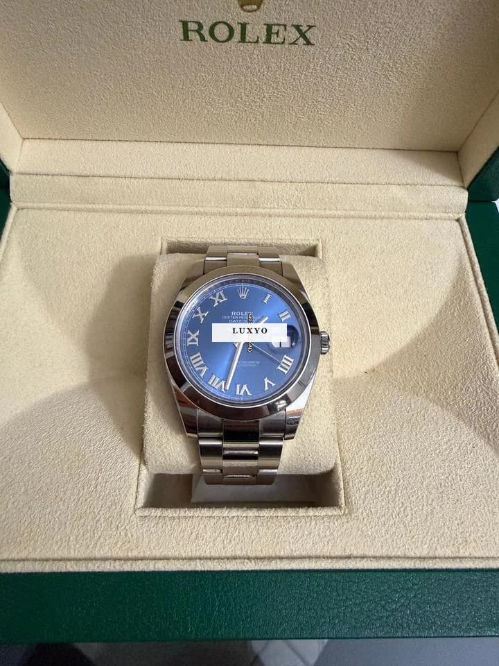 Rolex Datejust 41 Rolex Datejust quadrante blu con numeri romani full set - Image 1