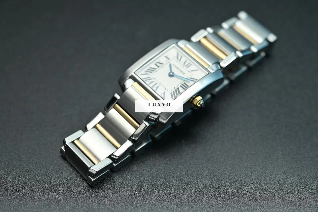Cartier Tank Francaise ref: 2384 Gold & Steel - Great Condition - Thumbnail 14