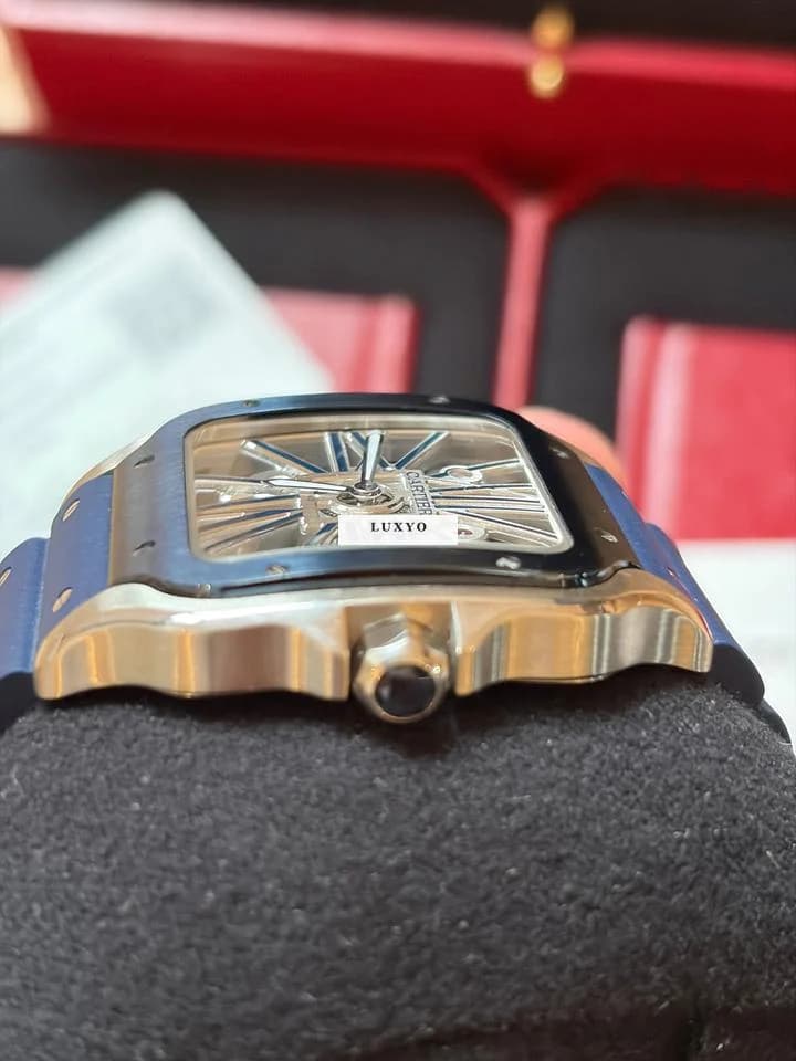 Cartier Santos Skeleton Blue  Cartier Watch full set - Thumbnail 5