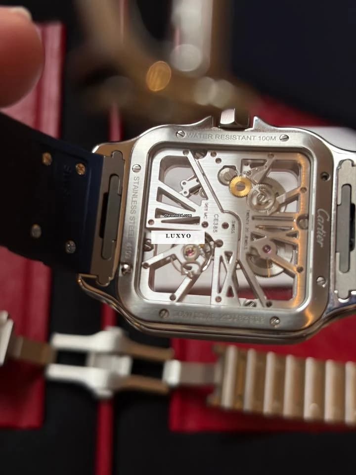 Cartier Santos Skeleton Blue  Cartier Watch full set - Thumbnail 6