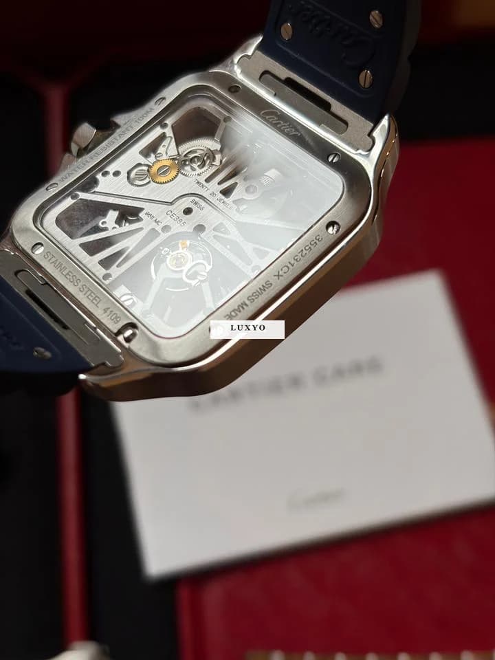 Cartier Santos Skeleton Blue  Cartier Watch full set - Thumbnail 7