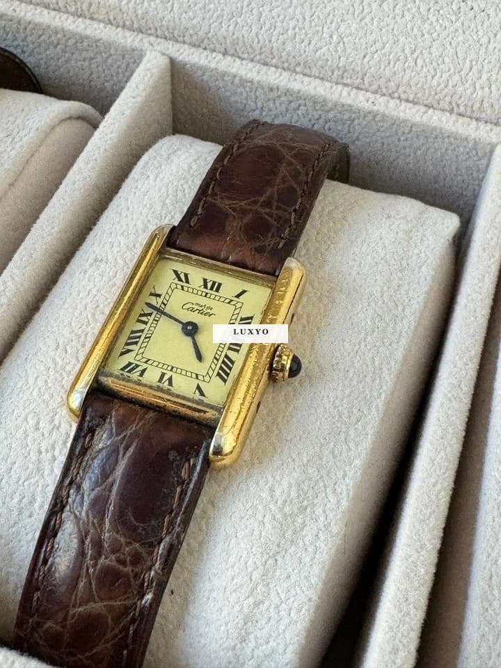 Cartier Tank Vermeil Vintage Must de Cartier Tank Vermeil SM – 925 Silver Gold Pl - Image 1