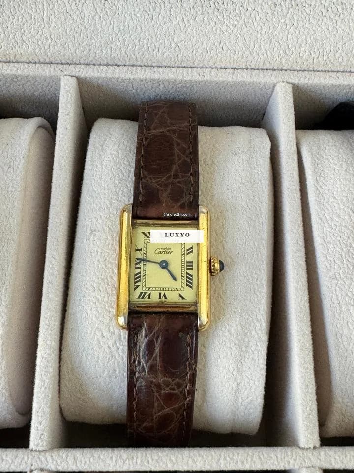 Cartier Tank Vermeil Vintage Must de Cartier Tank Vermeil SM – 925 Silver Gold Pl - Thumbnail 2