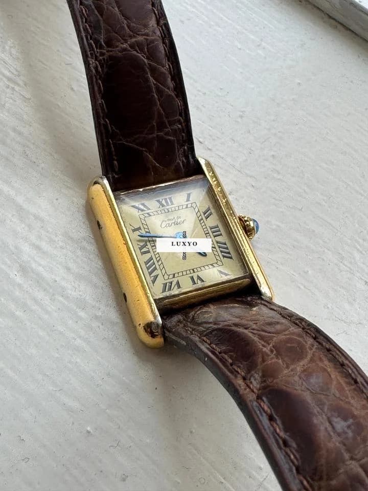 Cartier Tank Vermeil Vintage Must de Cartier Tank Vermeil SM – 925 Silver Gold Pl - Thumbnail 3