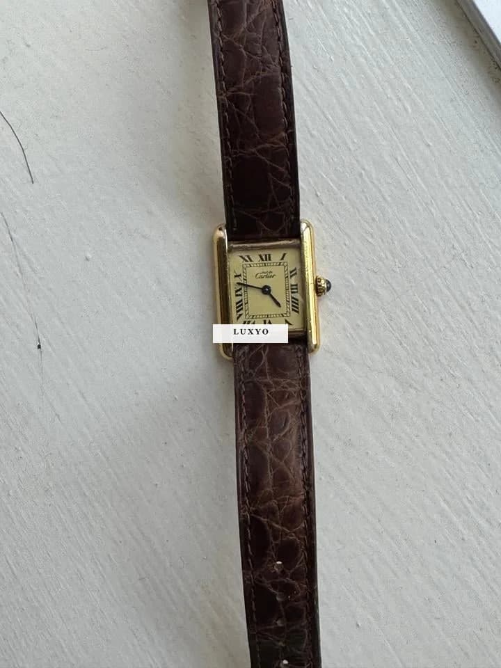 Cartier Tank Vermeil Vintage Must de Cartier Tank Vermeil SM – 925 Silver Gold Pl - Thumbnail 4