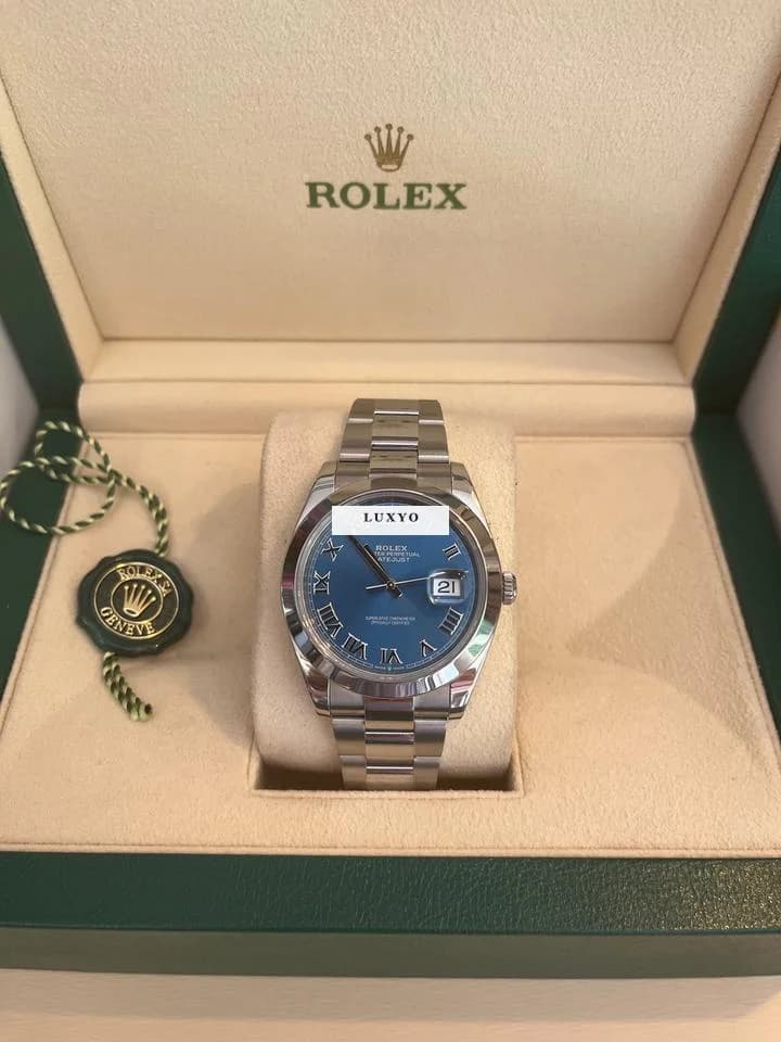 Rolex Datejust 41 Rolex Datejust 41 Full set -Azzuro 2Y Warranty - Dec 2022 - Image 1
