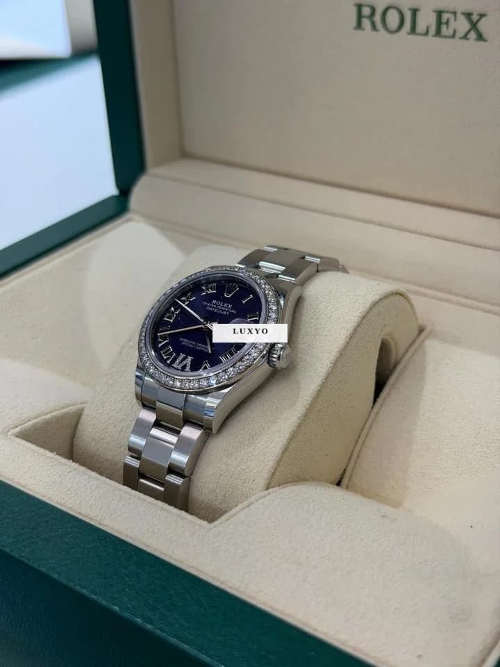 Rolex Datejust 31mm purple in diamanti ore 6 del 2021 full set excellent condition con documenti - Thumbnail 4