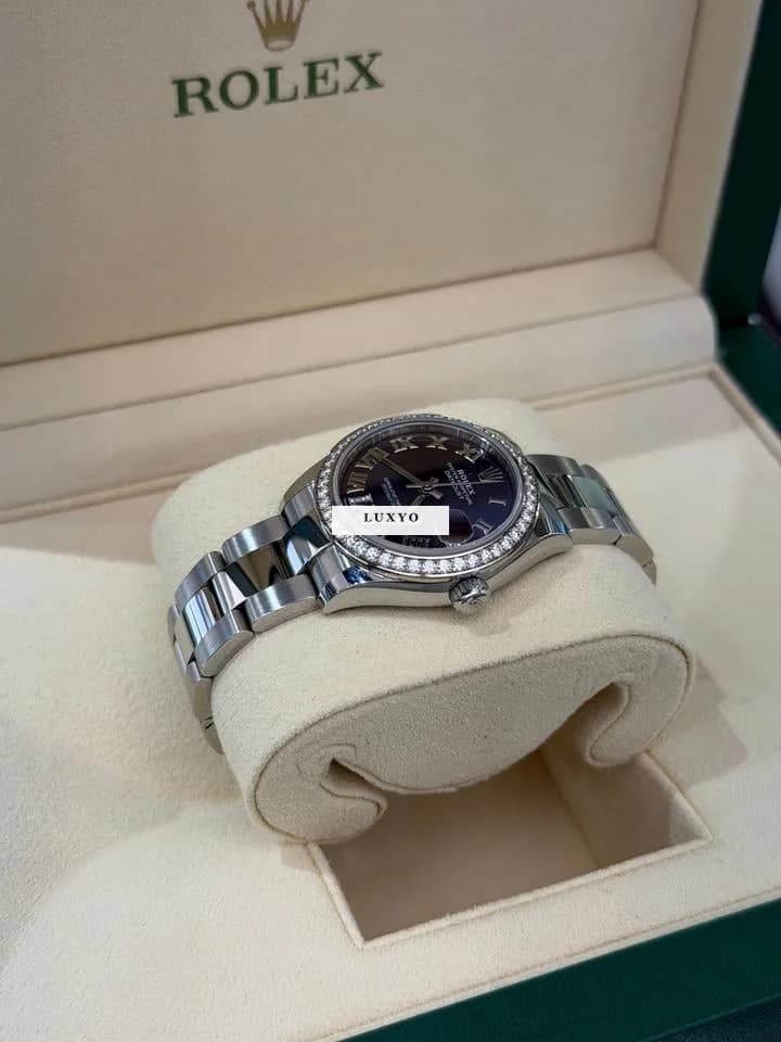 Rolex Datejust 31mm purple in diamanti ore 6 del 2021 full set excellent condition con documenti - Thumbnail 6