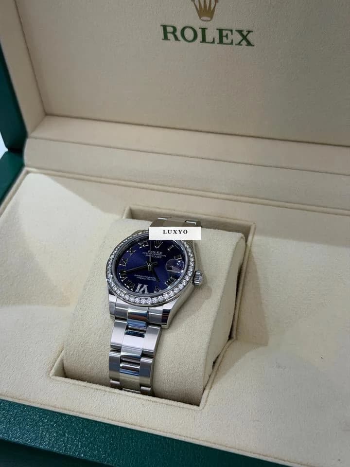 Rolex Datejust 31mm purple in diamanti ore 6 del 2021 full set excellent condition con documenti - Thumbnail 7