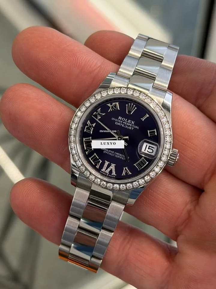 Rolex Datejust 31mm purple in diamanti ore 6 del 2021 full set excellent condition con documenti - Thumbnail 8