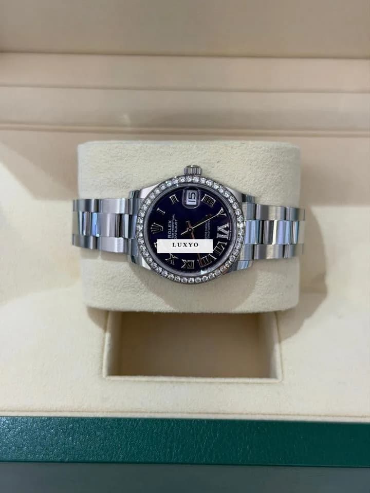 Rolex Datejust 31mm purple in diamanti ore 6 del 2021 full set excellent condition con documenti - Thumbnail 9