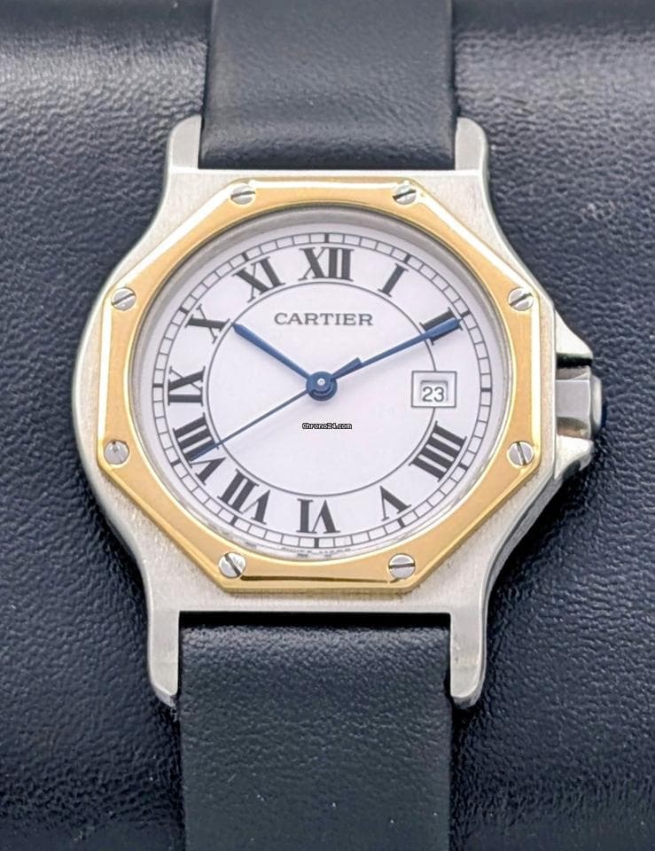 Cartier Santos Ronde Octagon Uhr | 2966 | Ø30mm White Dial #449 Cartier Service 10/2024 - Image 1