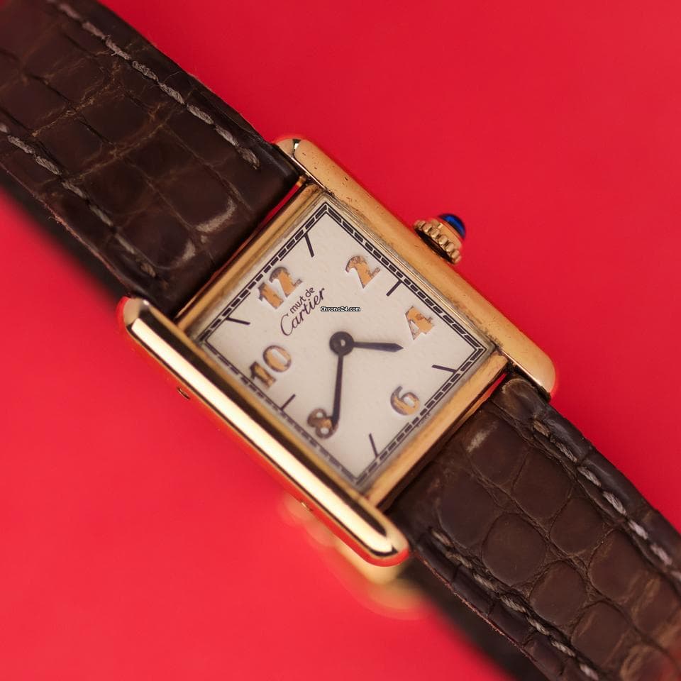 Cartier Tank Vermeil Cream Logo Dial - Image 1