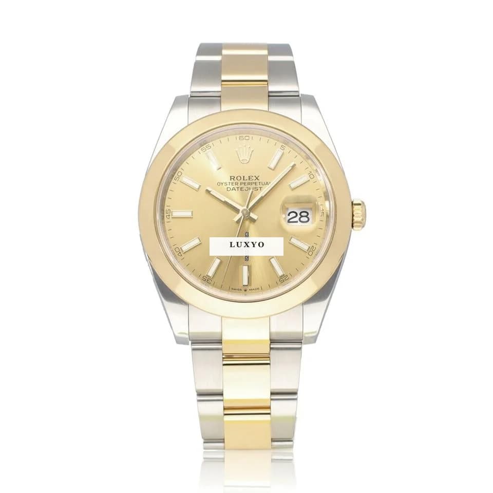 Rolex Datejust 41 2022 box + papers | steel - yellow gold champagne domed Oyster - Image 1