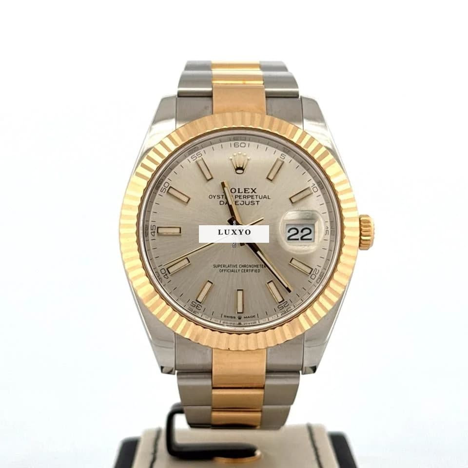 Rolex Datejust 41MM Yellow Gold 18Kt / Steel | Oyster Bracelet | Silver Stick Dial | B&P 2020
