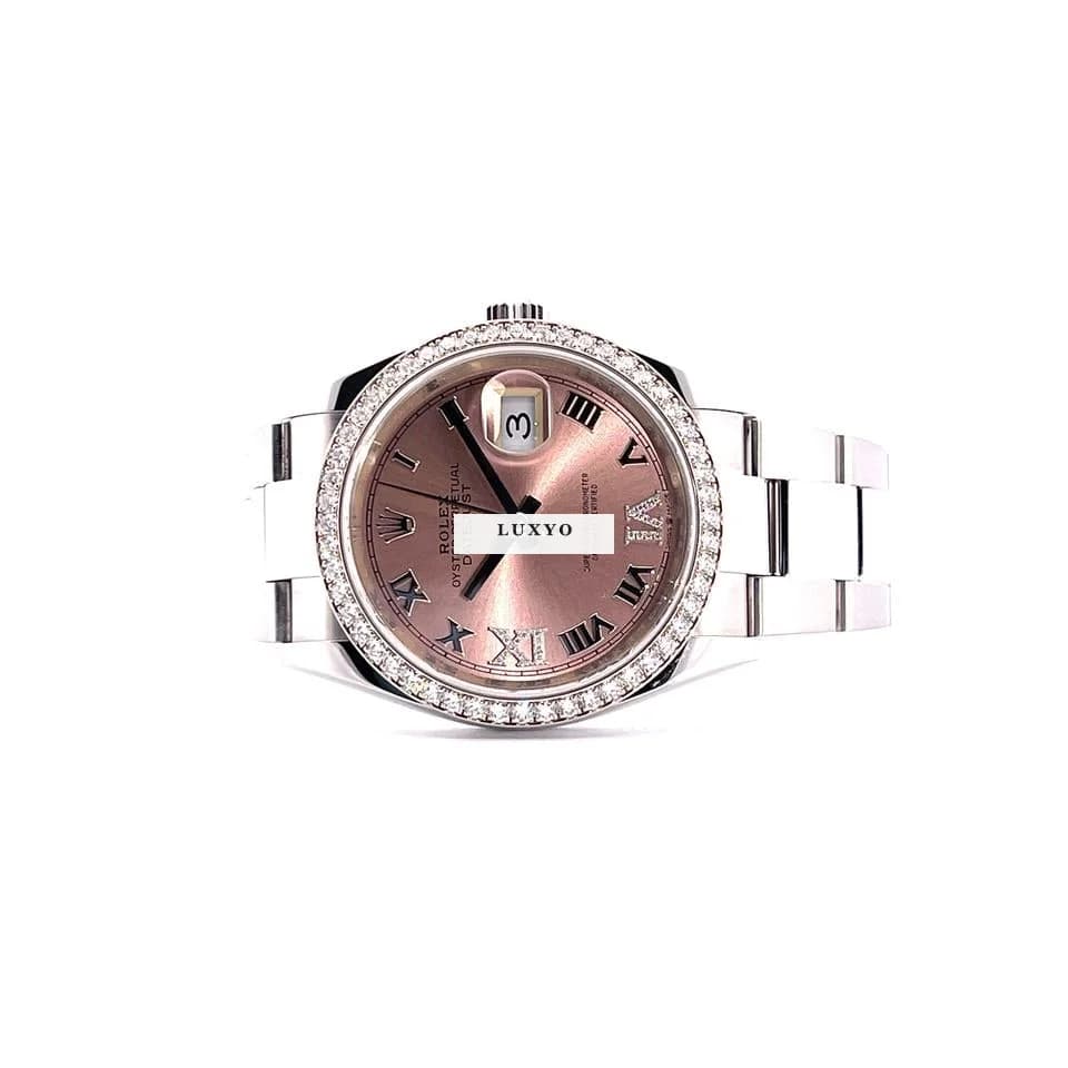 Rolex Datejust 36 126284RBR / Pink and Diamonds / Box and Paper / Roman / very good Condition / 2020 - Image 1