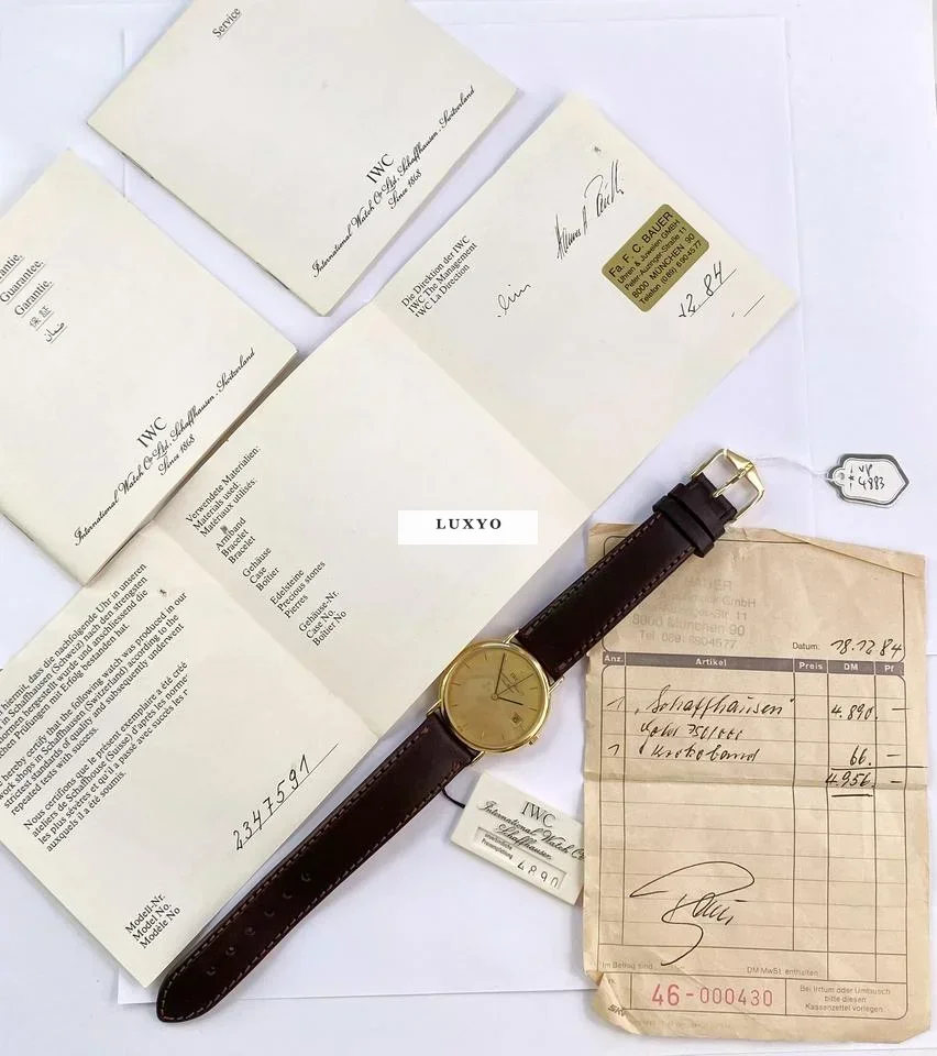 IWC Portofino Quartz Quarz Solid Gold PAPIERE ref 3331